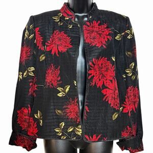 VTG 90s Y2K NEXX SILK LINEN QUILTED FLORAL BLAZER MOODY WHIMSIGOTH COTTAGECORE 8